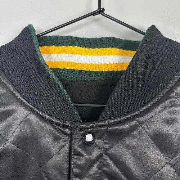 G-III Apparel NFL Green Bay Packer Black Reversible Men Wool Polyester Coat 6X